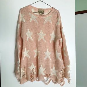 Pink Distressed wildfox sweater